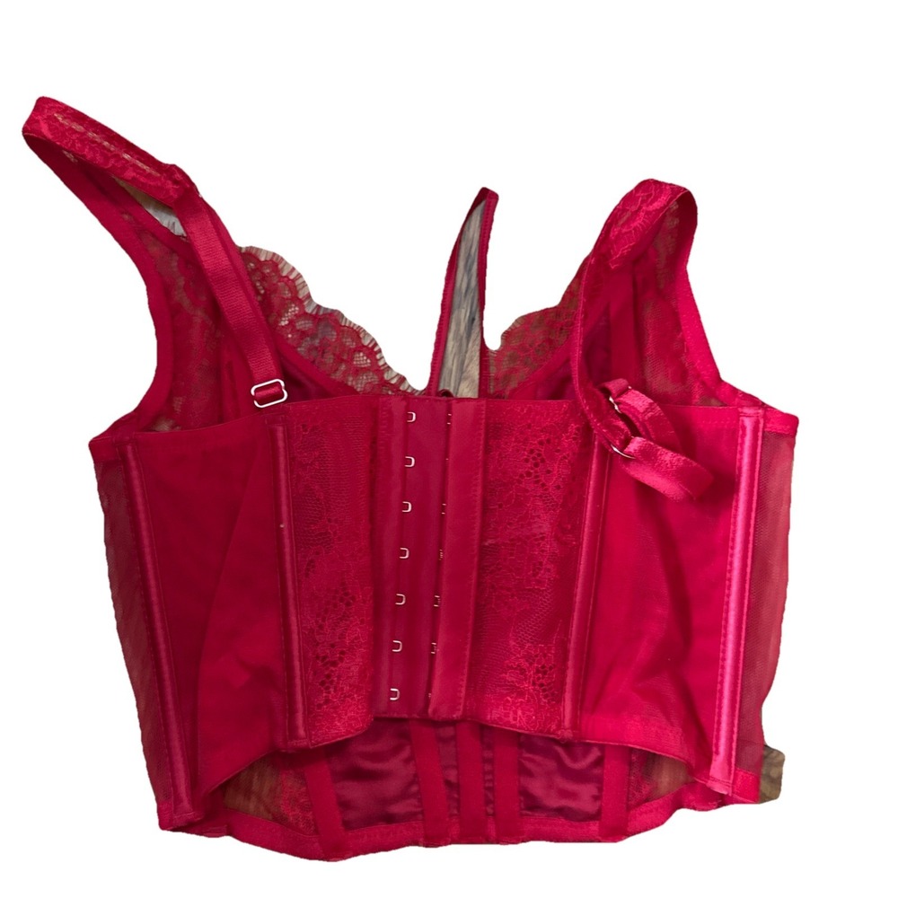 VICTORIA'S SECRET "Dream Angels"‎ ~ New! Valentine Red Corset Bralette Top NWT S - Picture 4 of 5